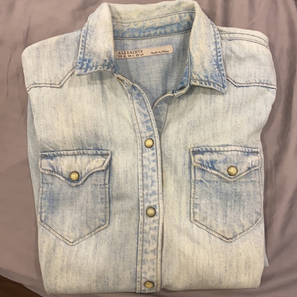 ALL SAINTS denim shirt SIZE 2